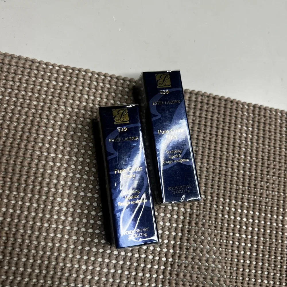 Estee Lauder Pure Color Envy Sculpting Lipstick 539 Excite Creme Duo 0.12oz x2